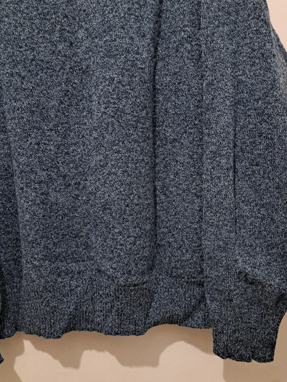 J.Crew Lambswool V- Neck Lightweight Speckled Pull Over Sweater XL Dark Blue